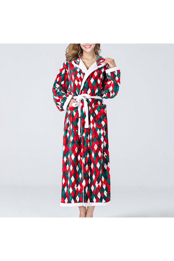 Wancir Fleece Robe For Women, Plush Warm Bathrobe Womens, Fluffy Soft Spa Long Robe