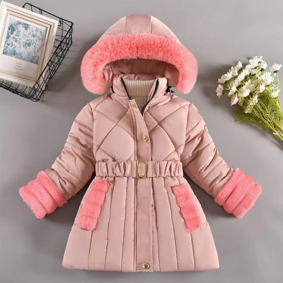 Wancir Girl Winter Dress Coats Hooded Fleece Jacket Warm Outwear Waterproof Heavy Parka