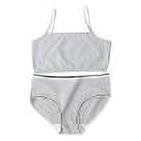 Wancir Girl's 2 Piece Swimsuit Solid Spaghetti Strap Bikini Sets Beach Bathing Suit Swimwear for Teen Kids