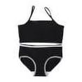 thumbnail image 1 of Wancir Girl's 2 Piece Swimsuit Solid Spaghetti Strap Bikini Sets Beach Bathing Suit Swimwear for Teen Kids, 1 of 4