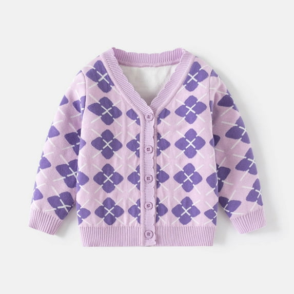 Wancir Girl's Colorful Crochet Button Cardigans Hollow Out Long Sleeve V Neck Knit Cardigan Sweaters