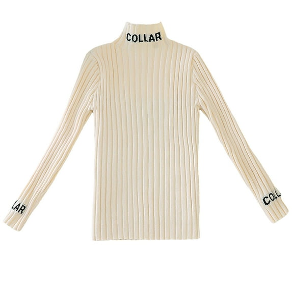 Wancir Girl's Long Sleeve Sweater Mock Neck Fall Soft Knit Pullover Jumper Tops 4-12T