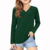 thumbnail image 1 of Wancir Girl's V Neck Sweater 2025 Spring Casual Long Sleeve Tops Knit Lightweight Pullover Sweaters Jumper, 1 of 5