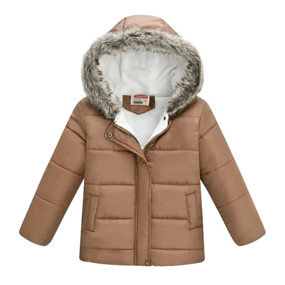 Wancir Girl's Winter Jacket Long Puffer Coat Fleece Outerwear Jacket with Hood Water Resistant