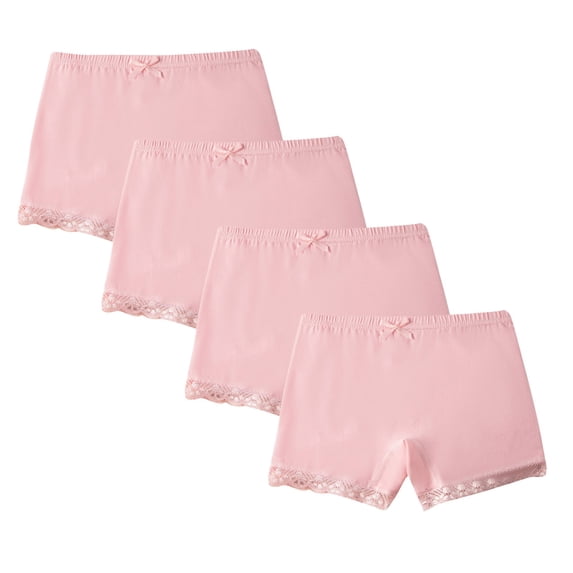 Wancir Girls' Boxer Briefs | Organic Cotton Soft Underwear Set for Toddlers & Kids, Comfort Underpants, 4-Pack