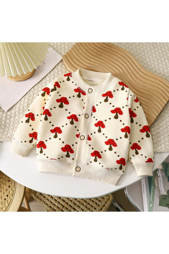 Wancir Girls Cardigan Sweater School Uniforms Button Long Sleeve Knit Tops