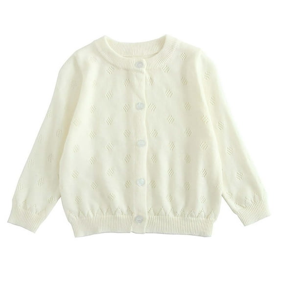 Wancir Girls Cardigan Sweaters Kids Fall Fashion Button Down Tweed Knit Cardigans Jackets