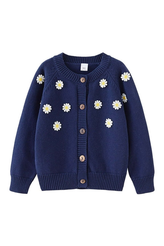 Wancir Girls Cardigan Sweaters Kids Fall Fashion Button Down Tweed Knit Cardigans Jackets