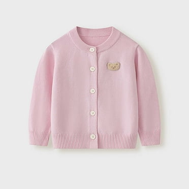 Wancir Girls Cropped Cardigan Sweaters Long Sleeve Cable Knit Button Front Sweater 2-9Y