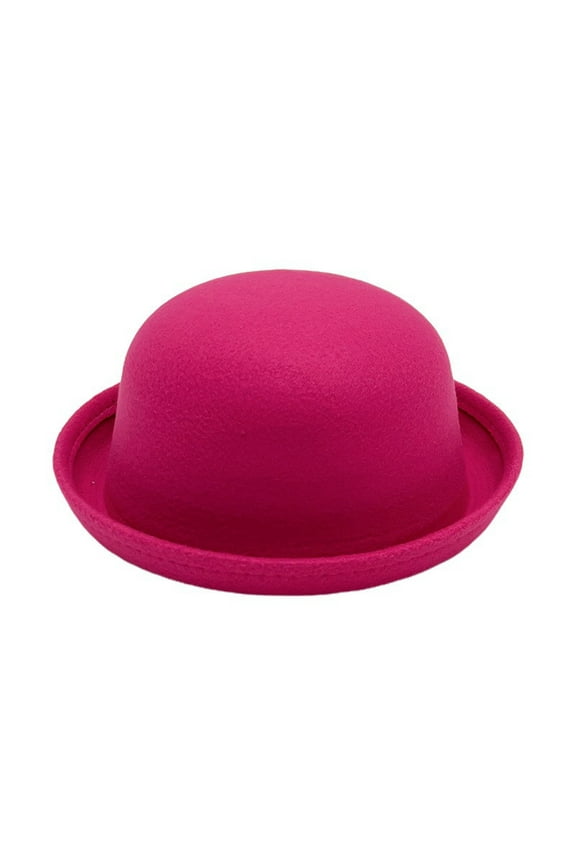 Wancir Girls Fedora Hat Dome Cap Children Dress Hats Kids Felt Hats Wool Felting Bowler Caps