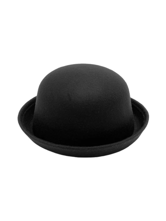 Wancir Girls Fedora Hat Dome Cap Children Dress Hats Kids Felt Hats Wool Felting Bowler Caps