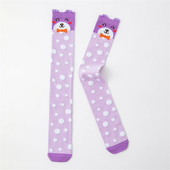 Wancir Girls Knee High Socks Kids Cartoon Animal Warm Cotton Long Tall Boot Socks