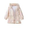 thumbnail image 1 of Wancir Girls' Metallic Jacket Lightweight Zip Up Holographic Shiny Hooded Jackets, 1 of 6