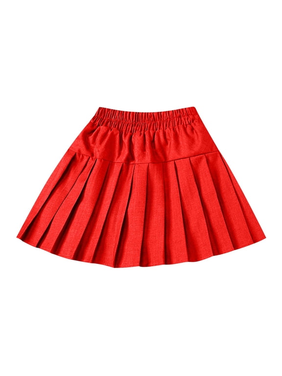 Wancir Girls Pleated Mini Skirt High Waist Tennis School Uniform Skirts 4-14 Years