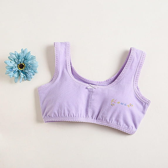 Wancir Girls Seamless Stretch Bra Ultra Comfort Soft, Invisible Dig-Free Teen Bras with Removable Padding 10-17T