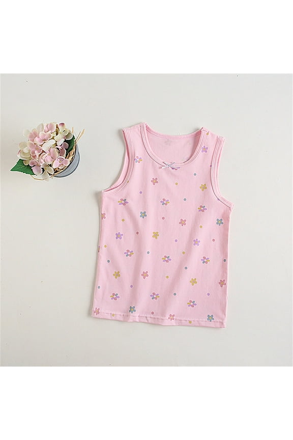 Wancir Girls Tank Tops Soft Camis Lace Trim Undershirts Kids Cute Singlet Sleeveles Summer Vest
