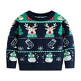 thumbnail image 1 of Wancir Girls Ugly Christmas Sweater Knit Pullover Xmas Reindeer Long Sleeve Cartoon Sweatshirts, 1 of 1