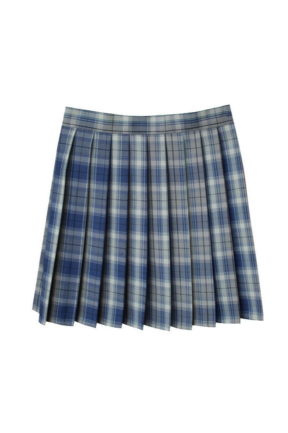 Wancir Girls Women High Waisted Pleated Skirt Plain Plaid A-line Mini Skirt Skater Tennis School Uniform Skirts Lining Shorts