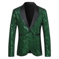 thumbnail image 1 of Wancir Glitter Blazers for Men's Shawl Lapel Wedding Metallic Sports Coat Party Sparkly Suit Jackets, 1 of 8