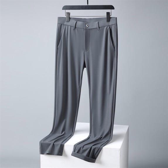 Wancir Golf Pants Men Stretch Dress Pants Slim Fit Classic Front Pleated Business Casual Pants Straight Leg