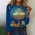thumbnail image 1 of Wancir Hanukkah Sweatshirt Women Ugly Hanukkah Sweater Menorahs Graphic Crewneck Pullover Shirt, 1 of 4