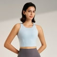 thumbnail image 1 of Wancir High Neck Sports Bra for Women Longline Medium Impact Workout Crop Tank Tops Wirefree Padded Yoga Bra Gym, 1 of 9