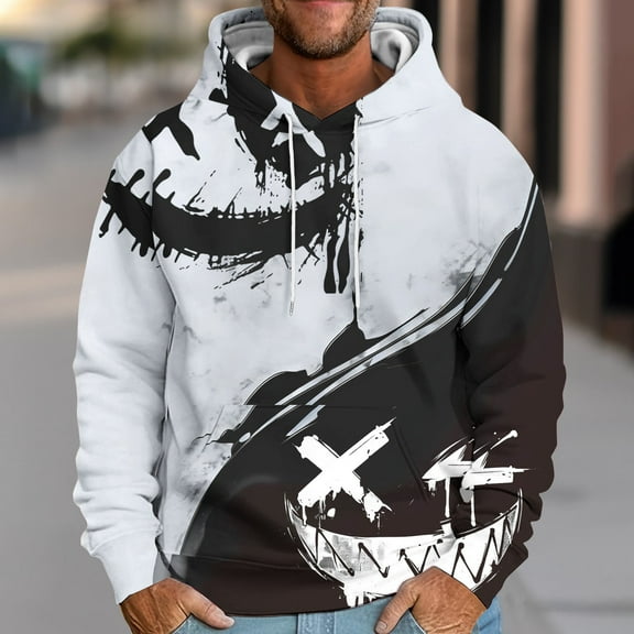 Wancir Hoodies for Men Color Block Hoodie with Design Hip Hop Colorful Hooded Pullover Novelty Sweatshirt