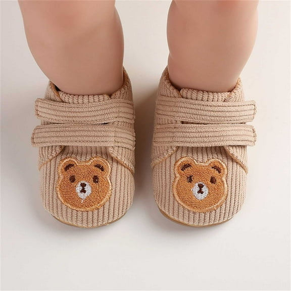 Wancir Infant Baby Boys Girls Slippers Cozy Fleece Booties Soft Bottom Warm Cartoon Socks Newborn Crib Shoes