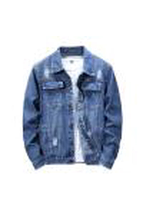 Wancir Jean Jacket For Men - Classic Trucker Style Slim Fit Casual Outerwear Button Down Cowboy Cut - Men's Denim Jacket
