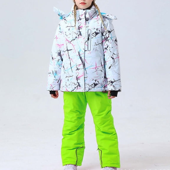 Wancir Kid Ski Suit Boys Girls Windproof Waterproof Ski Jacket and Pants Sets Winter Ski and Snowboarding Suit