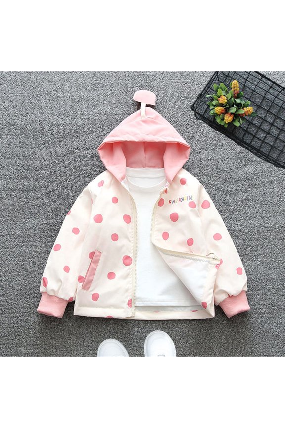 Wancir Kids Boys Girls Fleece Lined Windbreaker Jacket Fashion Prints Hoodie for Fall Winter