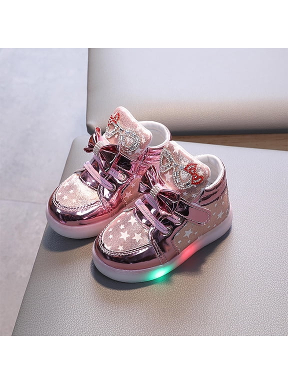 Wancir Kids Boys Girls Shoes Light Up for Toddler Flashing LED Tennis Sneakers with Luminous Shoelaces