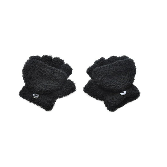 Wancir Kids Fingerless Gloves Convertible Mittens Flip Top Gloves Toddler Winter Soft Knitted Gloves for Boys and Girls