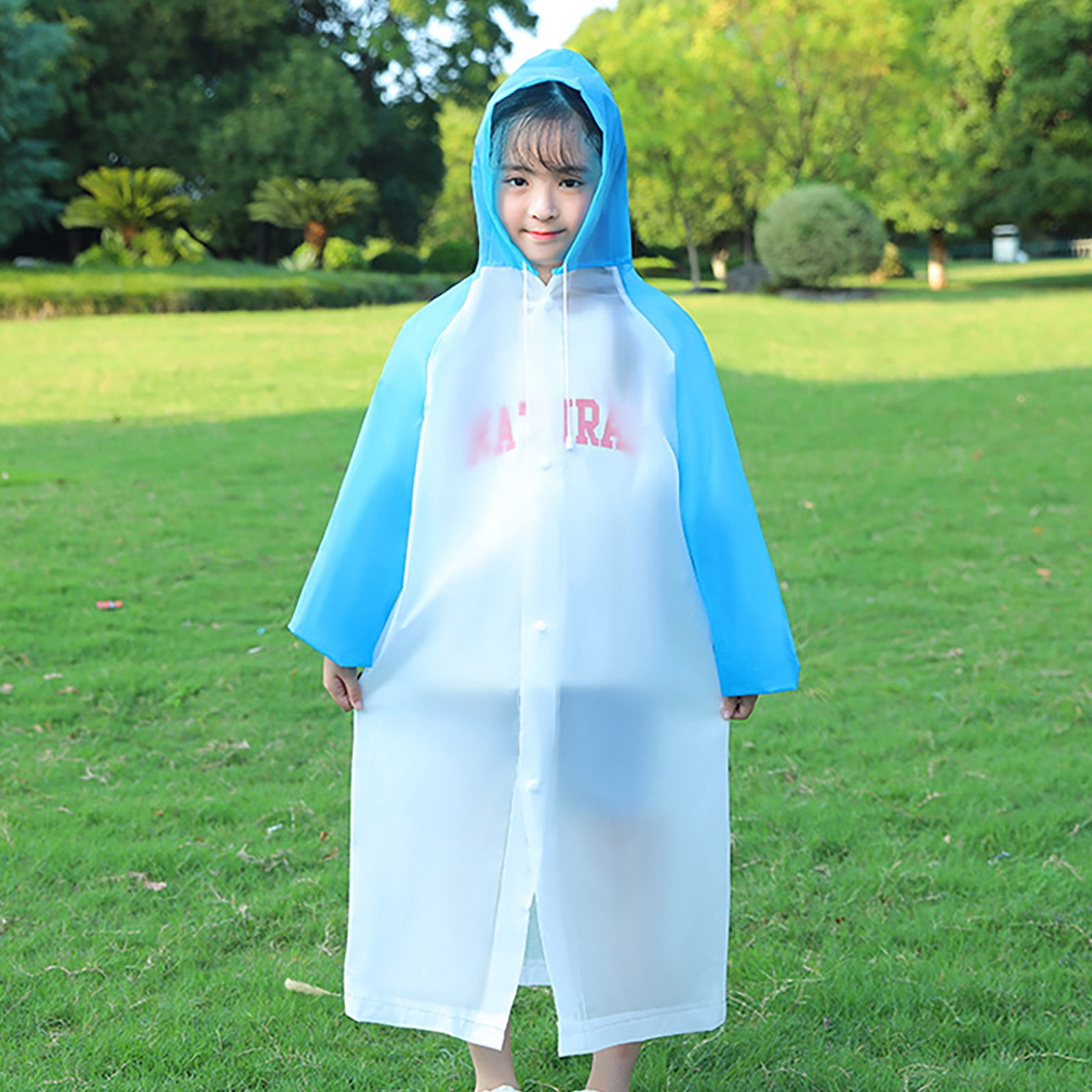 EVA Compact Plastic Rain Poncho for Adults, 2 Pack Reusable