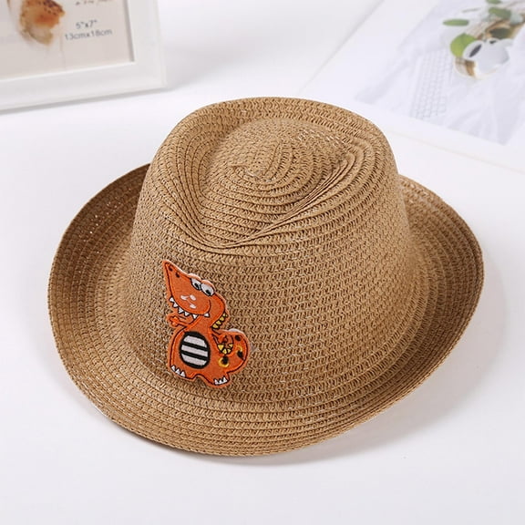 Wancir Kids Summer Straw Hat for Baby Infant Toddler Boys Fedora Beach Sun Hat