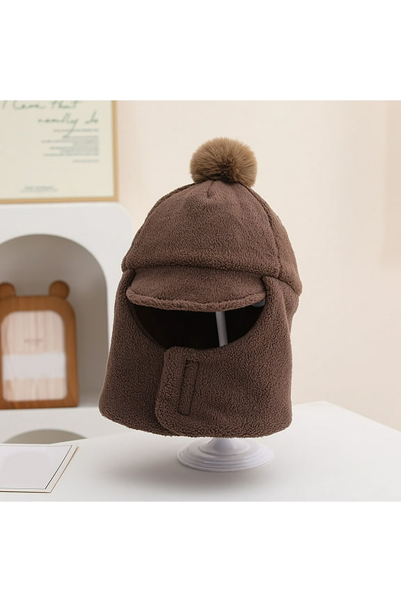 Wancir Kids Winter Beanie Hat, Children’s Warm Knitted Fleece Lined Woollen Ski Pompom Hat for Boys & Girls 3-9 Years