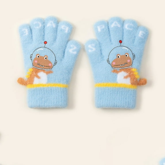 Wancir Kids Winter Gloves for Boys Girls, Children Warm Wool Lined Gloves Toddler Thermal Knitted Mittens