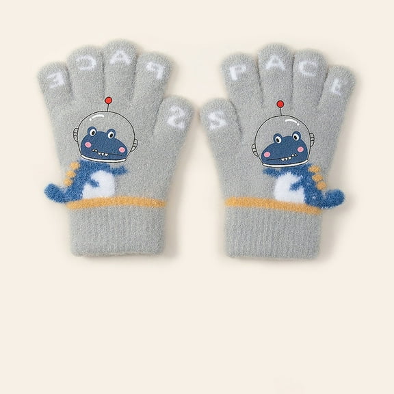 Wancir Kids Winter Gloves for Boys Girls, Children Warm Wool Lined Gloves Toddler Thermal Knitted Mittens