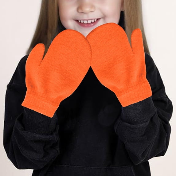 Wancir Kids Winter Toddler Mittens Multicolor Soft Knitted Gloves Thick Cold Protection Mitten