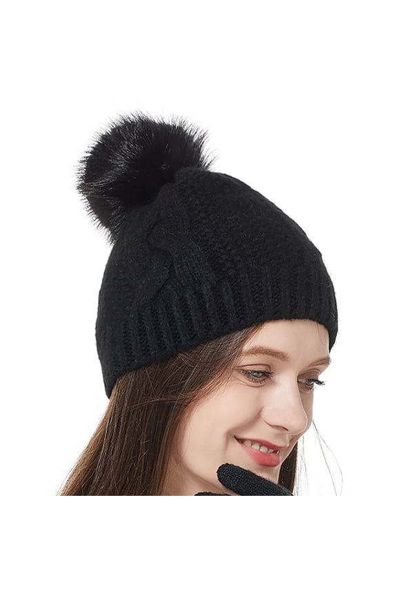 Wancir Knit Beanie Winter Hat, Thermal Thick Polar Fleece Snow Skull Cap for Men and Women
