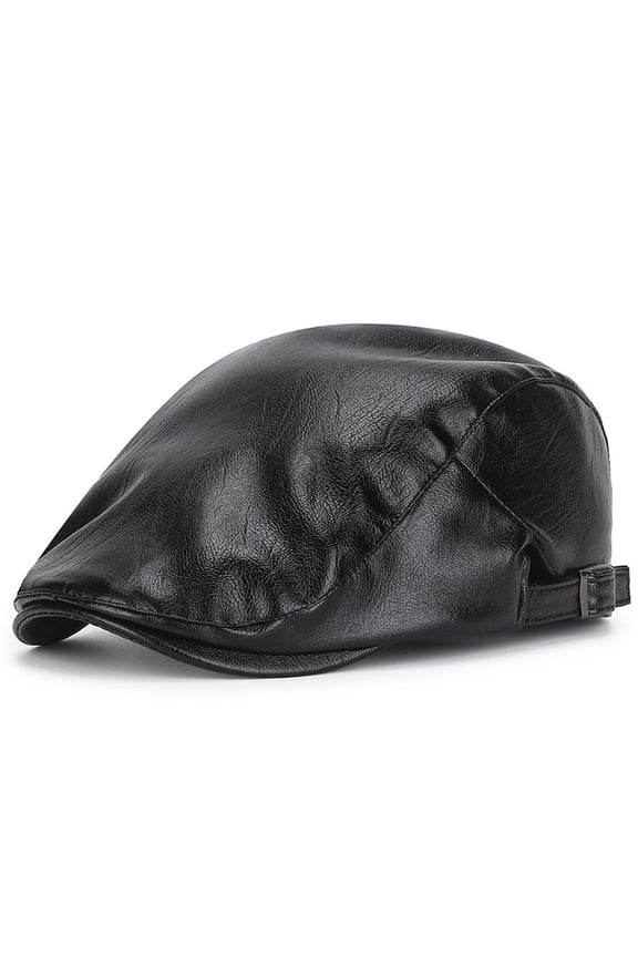 Wancir Leather Flat Ivy Hats for Women Plain Feminine Newsboy Cap Fashion Gatsby Hat Lightweight Cabbie Driving Caps