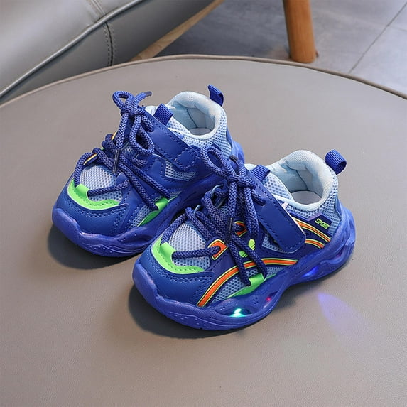 Wancir Light Up Shoes for Boys Girls Toddler LED Flashing Sneakers Breathable Sport Walking Shoes for Kids