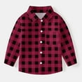 thumbnail image 1 of Wancir Little Big Boys Girls & Mens Plaid Flannel Shirt Button Down Family Matching Outfits, 1 of 7