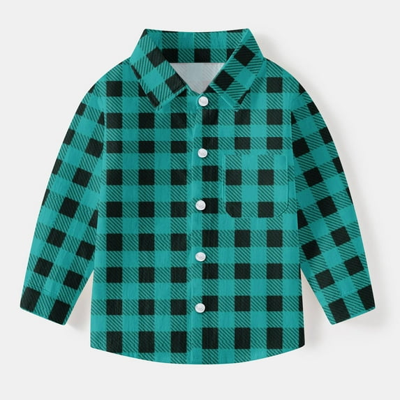 Wancir Little Big Boys Girls & Mens Plaid Flannel Shirt Button Down Family Matching Outfits