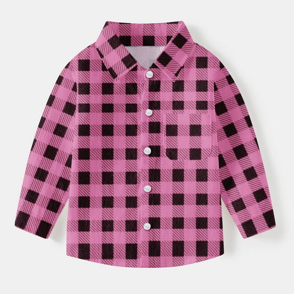 Wancir Toddler Baby Boys Plaid Flannel Shirt Long Sleeve Button Down Shirts