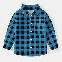 Wancir Little Big Boys Girls & Mens Plaid Flannel Shirt Button Down Family Matching Outfits