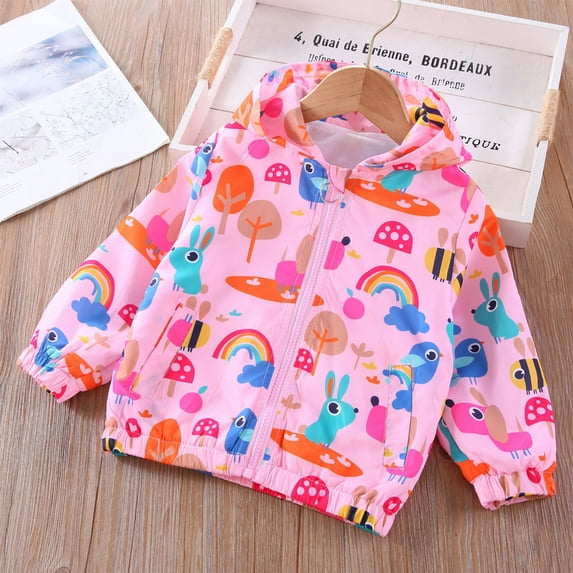 Wancir Little & Big Girls Zip Up Hoodie, Kids Full Zipper Hooded Fashion Sweatshirt