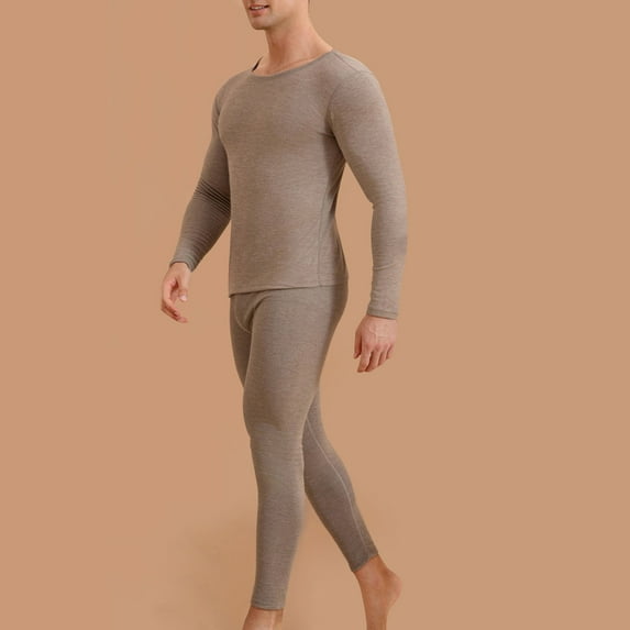 Wancir Long Johns Thermal Underwear for Men Soft Fleece Lined Base Layer Cold Weather Top Bottom Two pieces-Set L-4XL