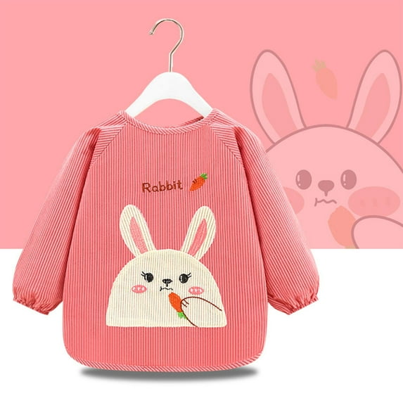 Wancir Long Sleeve Bib,Baby Smock for Eating Reusable Shirt Bibs for Babies Toddler 0-8T