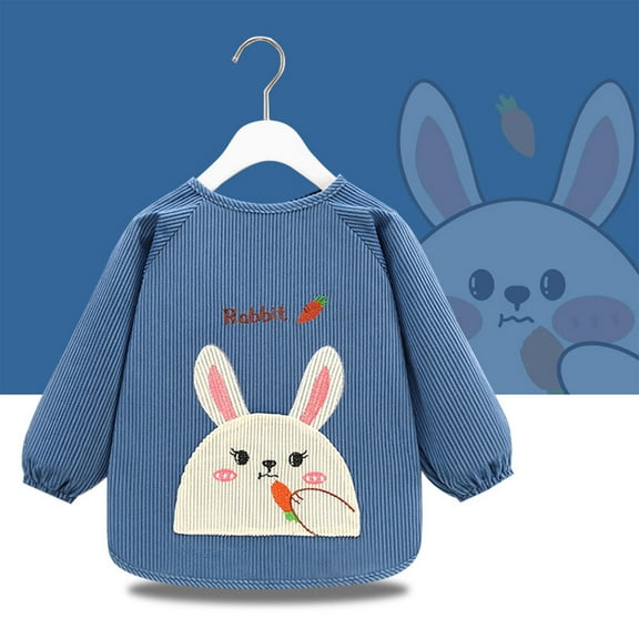 Wancir Long Sleeve Bib,Baby Smock for Eating Reusable Shirt Bibs for Babies Toddler 0-8T